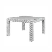 Stolik tarasowy MILANO kwadratowy 110x110 Oltre royal biały technorattan