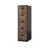 Szafa kartotekowa metalowa z 5 szufladami antracytowa/orzech, 460x1625.5x620 mm: SARA Eco Design