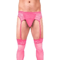 Prowler Pink Lace Garter Set Large