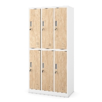Szafa socjalna ubraniowa 6-drzwiowa biała/dąb sonoma, 900x1850x450 mm: IGOR Eco Design