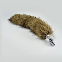Metalowy korek analny z brązowym ogonem - Metal Anal Tail Small