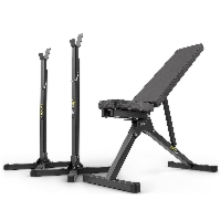 Zestaw treningowy SG1 | Ławka do ćwiczeń + Stojaki pod sztangę regulowane - SmartGym Fitness Accessories
