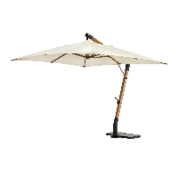 Duży kwadratowy drewniany parasol ogrodowy CAPUA 300x300 Bizzotto kremowy aluminium