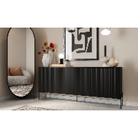 Komoda z drzwiami czarna mat 190 cm Aria