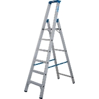 Drabina jednostronna Stabilo R13 szersze stopnie, 1x6, hak na wiadro, wysokość robocza 3,40 m, Krause 136046