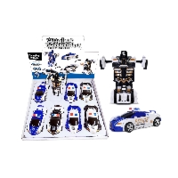 Auto Policyjne Transformer 2w1 – Robot i Radiowóz, 12 cm, 3+