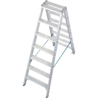 Drabina aluminiowa dwustronna, SafetyCap, 2x7, Stabilo, wysokość robocza 3,20 m, Krause 124753