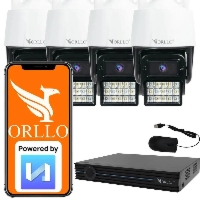 Zestaw 4 Kamer WiFi IP Zewnętrzne Obrotowe 4Mpx ORLLO N1 Nagrywarka N-NVR1
