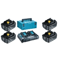 Zestaw 4 akumulatorów BL1860B, Li-ion 18V 6,0Ah + ładowarka DC18RD w walizce Makpac Makita 198091-4