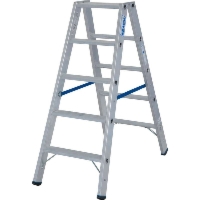 Drabina aluminiowa dwustronna, SafetyCap, 2x5, Stabilo, wysokość robocza 2,70 m, Krause 124739