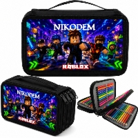 Personalizowany piórnik czterokomorowy z imieniem – piórnik dla fana Roblox