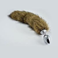 Metalowy korek analny z brązowym puszystym ogonem – Metal Anal Tail Large