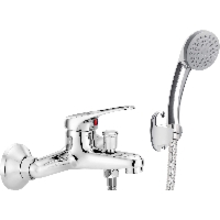 Deante Lobo BYU_011M Bateria wannowa ścienna z zestawem prysznicowym Chrom