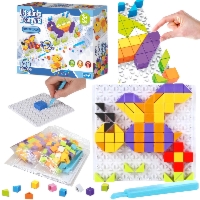 E-Edu Układanka kreatywna pikselowa – 120 klocków, płytka 11x11 cm