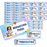 Naklejki do szkoły z imieniem dziecka zeszyt wz9 PR 210