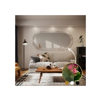 Dekoracyjne owalne lustro na szkle ornamentowym master soft - LUXORA VESPER