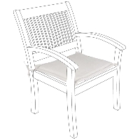 Poduszka siedziskowa NATURAL naturalna 49x52 wodoodporna z poliestru Bizzotto