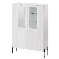 Witryna czterodrzwiowa biała mat 110 x 40 x 160 cm Aria