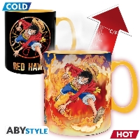 Duży kubek zmieniający kolor One Piece - Luffy & Sabo (460 ml)