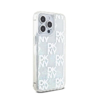 DKNY Liquid Glitter Multilogo - Etui iPhone 15 Pro Max (biały)