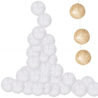 Lampki dekoracyjne cotton balls 30 LED 30 kul białe