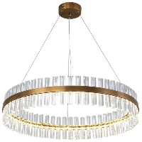 Luxemburg Crystal Prisms - Żyrandol 80cm LED 55W, Mosiądz złoty ring 3 barwy