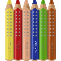 KREDKI GRIPPY FABER-CASTELL, 6 KOLORÓW + TEMPERÓWKA