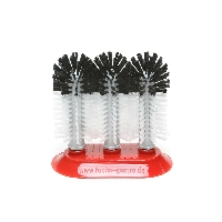 Szczotki do mycia szklanek 3 x 18 cm gumowa podstawa