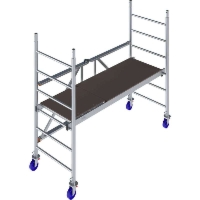 Aluminiowe rusztowanie jezdne, składane, z hamulcem, wysokość robocza 2,90m, Monto - Pro Tec XS, Krause 942104P