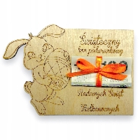 Bon świąteczny drewniany prezent - voucher- kartka wielkanocna wz1 RP147
