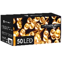 Lampki choinkowe 50 LED na baterię ciepły biały z programatorem