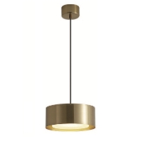 Cilindro P Gold - nowoczesna metalowa lampa wisząca LED złoty mosiądz
