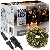 Lampki choinkowe 50m ciepły biały 1000 led oświetlenie świąteczne IP44