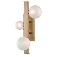3 Balls at Rod - kinkiet - 3 x mleczna kula