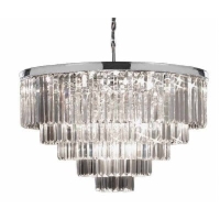 Hereford Fall XL Chrome - żyrandol kryształowy 80cm chrom