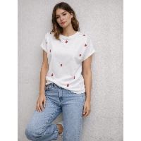 Bawełniany T-shirt z haftem