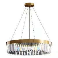 Luxita - żyrandol kryształowy 60cm Mosiądz Złoty ring