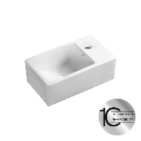 LAVEO Kvadrato VUK 6135 umywalka nablatowa/ścienna ceramiczna z miejscem na baterię