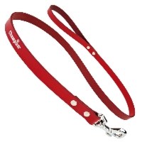 Smycz dla psa prosta Champion skóra dwoina - 1,2 m x 1,8 cm - Czerwona
