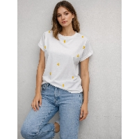 T-shirt z haftowanymi owocami