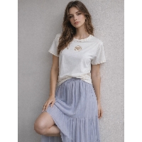 T-shirt bawełniany z haftem