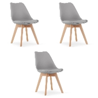Krzesło MARK Szare / nogi naturalne x 3