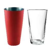 Shaker ze stali nierdzewnej CZERWONY kubek i szklanica