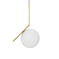 Mleczna kula 20cm - nowoczesna lampa wisząca mosiądz, złoty