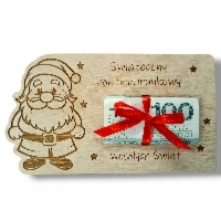 Świąteczny BON święta podarunkowy Voucher na pieniądze prezent karta wz1 RP196