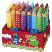 KREDKI GRIPPY FABER-CASTELL, OPAKOWANIE PRZEDSZKOLNE 32 SZT. (2 SZT. X 16 KOL.) + 2 TEMPERÓWKI