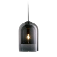 Bell - lampa wisząca czarna szkło szare