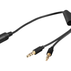 AUDAL, Microconnect 2x3.5mm - 3.5mm. M-F audio kabel Zwart. Groen. Rood