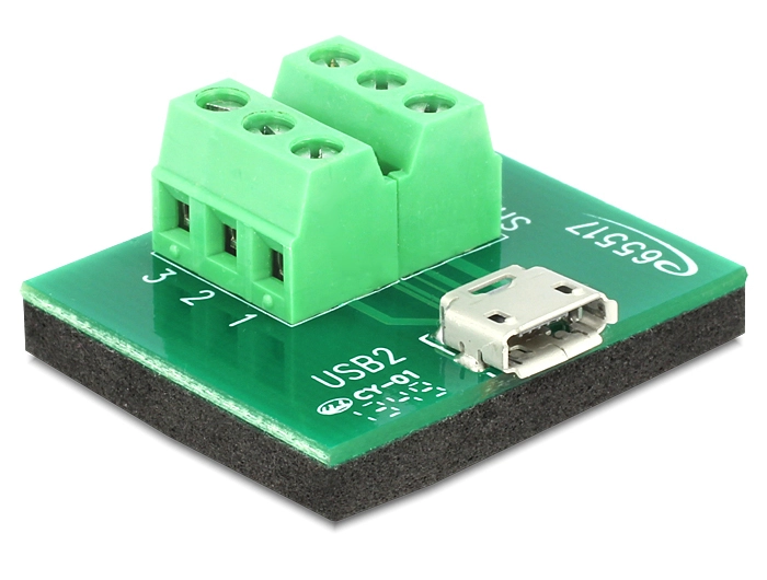 DeLOCK 65517 tussenstuk voor kabels Micro USB 6p Zwart, Groen