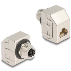 DeLOCK 60685 tussenstuk voor kabels M12 RJ45 Zilver